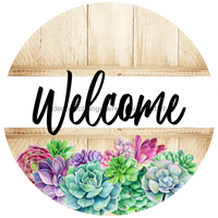 Thumbnail for Wreath Sign, Welcome Sign, Succulent Sign, DECOE-1182, Sign For Wreath, Round Sign 10 round, metal sign, Every Day