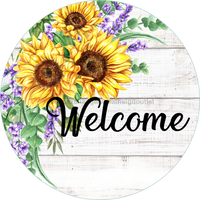 Thumbnail for Wreath Sign, Welcome Sign, Sunflower Sign, DECOE-536, Sign For Wreath, DecoExchange - DecoExchange