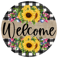 Thumbnail for Wreath Sign, Welcome Sunflower Sign, Everyday Sign, DECOE-1070, Sign For Wreath, DecoExchange - DecoExchange¬Æ