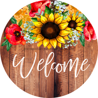 Thumbnail for Wreath Sign, Welcome Sign, Sunflower Sign, 12