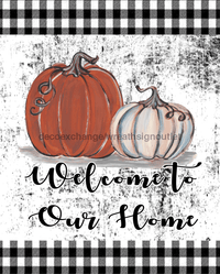 Thumbnail for Wreath Sign, Welcome To Our Home, Black and White Fall Sign, 8