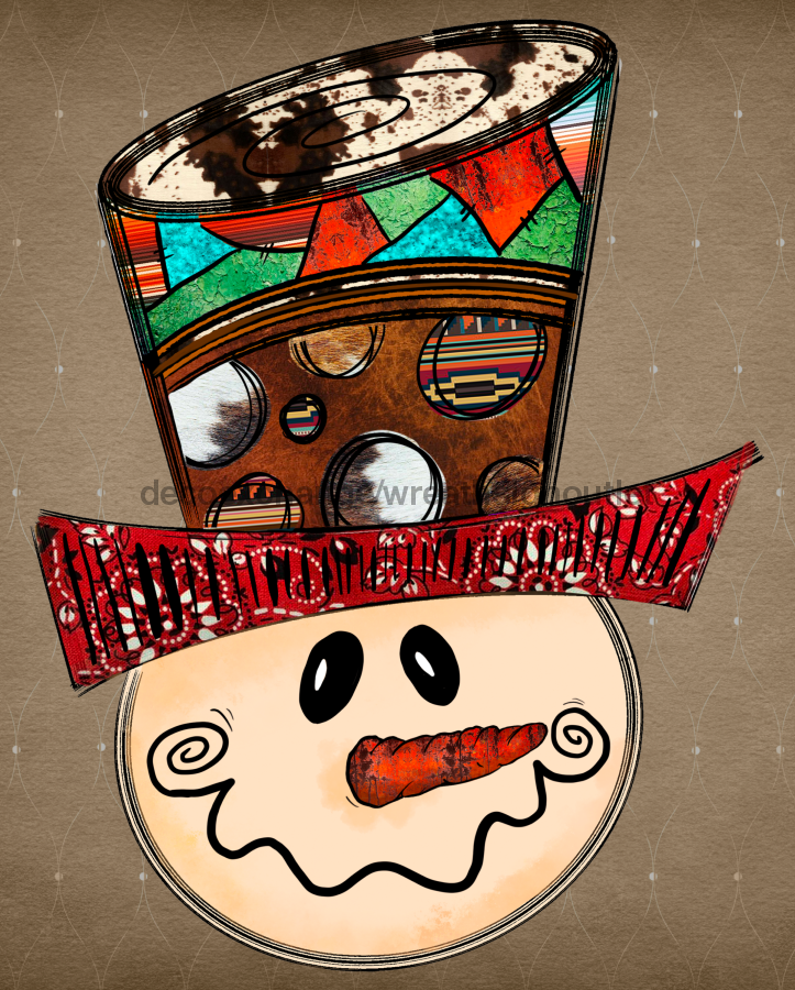 Wreath Sign, Western Christmas, Snowman, Christmas Sign, 8"x10" Metal Sign, DECOE-963, Sign For Wreath, DecoExchange - DecoExchange