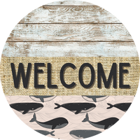 Thumbnail for Wreath Sign, Whale Sign, Crustaceancore Sign, DECOE-2094, Sign For Wreath, Round Sign, DecoExchange - DecoExchange¬Æ