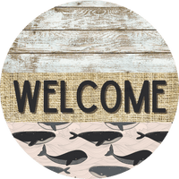 Thumbnail for Wreath Sign, Whale Sign, Crustaceancore Sign, DECOE-2094, Sign For Wreath, Round Sign, DecoExchange - DecoExchange¬Æ