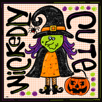 Thumbnail for Wickedly Cute Halloween 10x10" Metal Wreath Sign - DECOE-152