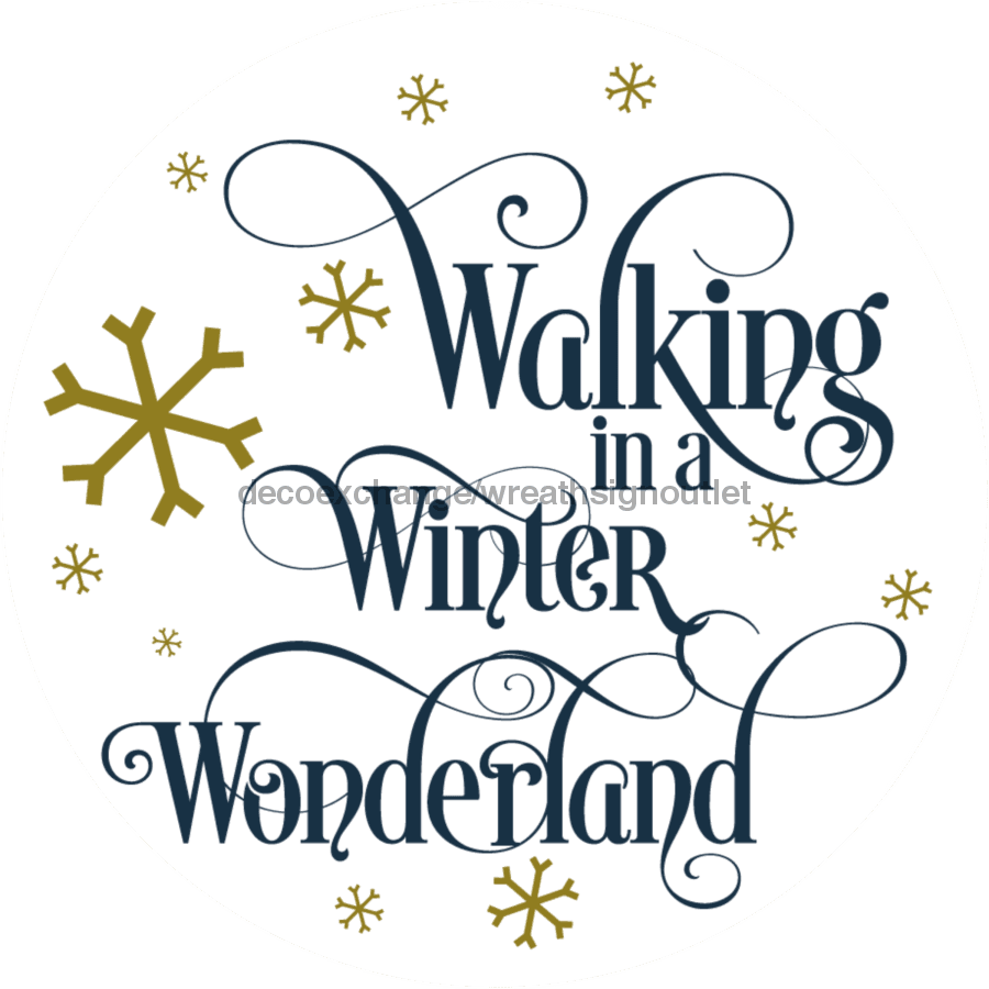 Wreath Sign, Winter Wonderland, Christmas Sign, 12" Round, Metal Sign, DECOE-760, DecoExchange, Sign For Wreath - DecoExchange
