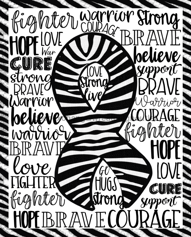 Wreath Sign, Zebra Awareness Sign, 8x10" Metal Sign DECOE-899, Sign For Wreath, DecoExchange - DecoExchange