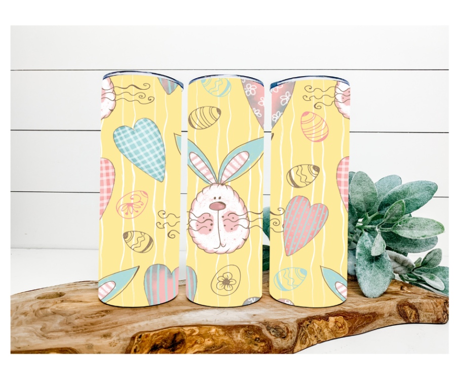 Yellow Easter Tumbler, 20 oz Skinny Tumbler - DECOETUMBLER-162