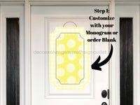 Thumbnail for Yelow Last Name Initial Sign Welcome Custom Decoe-W-189-Dh For Wreath Round 22 Wood Cutout Door