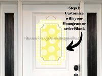 Thumbnail for Yelow Last Name Initial Sign Welcome Custom Decoe-W-189-Dh For Wreath Round 22 Wood Cutout Door