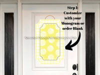 Thumbnail for Yelow Last Name Initial Sign Welcome Custom Decoe-W-189-Dh For Wreath Round 22 Wood Cutout Door