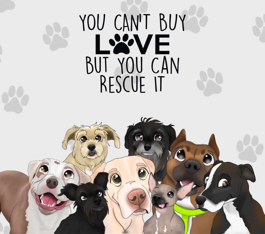 You Can't Buy Love, But You Can Rescue It Tumbler, Damon and Parker's Dogs Tumbler 20 oz Skinny Tumbler - DECOETUMBLER-211