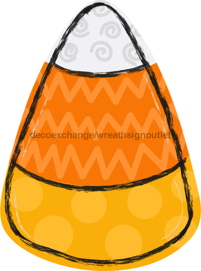 Candy Corn with Chevron Print, wood sign, DECOE-W-006 wreath size wood, wood wreath sign, halloween