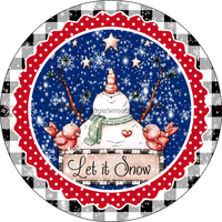Thumbnail for Wreath Sign, Christmas Sign, Red Snowman Looking Up, 10