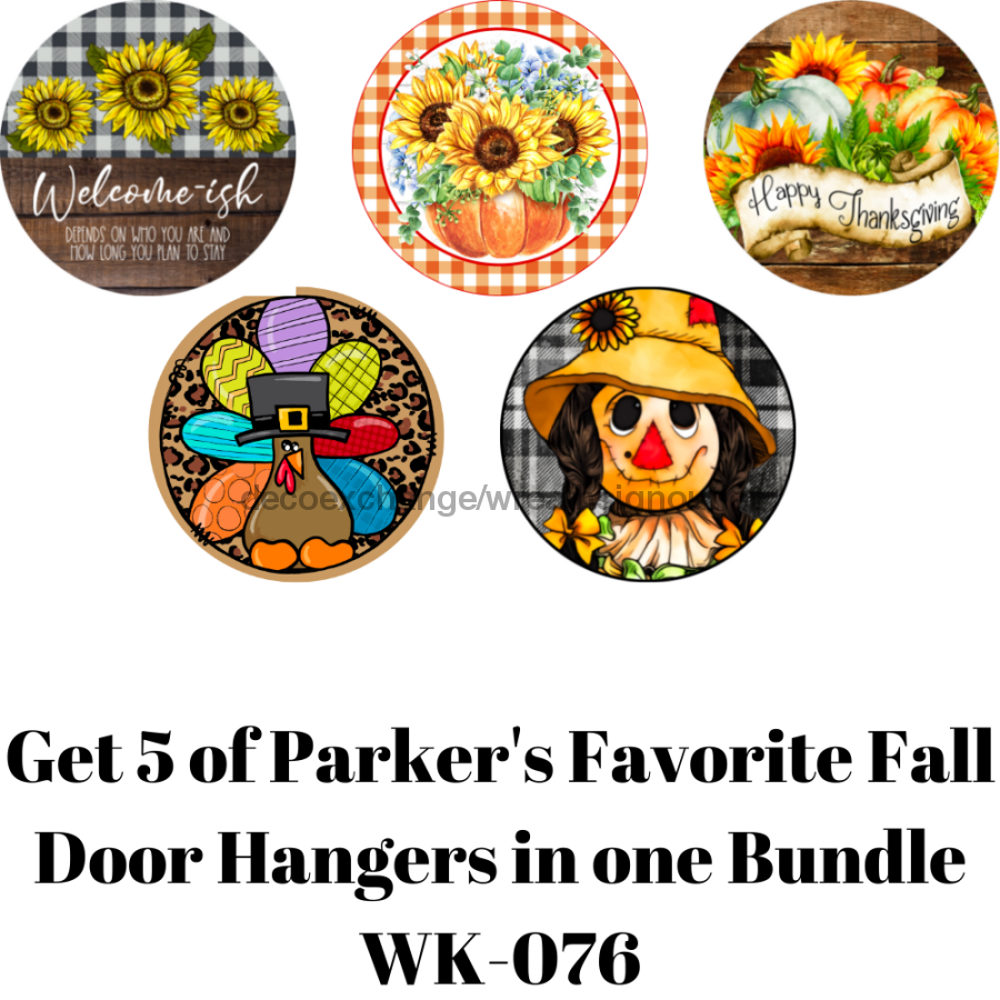 Door Hanger Kit - Set Of 5 Parkers Fall Favs Wreath Kits Wk-076 Bundle
