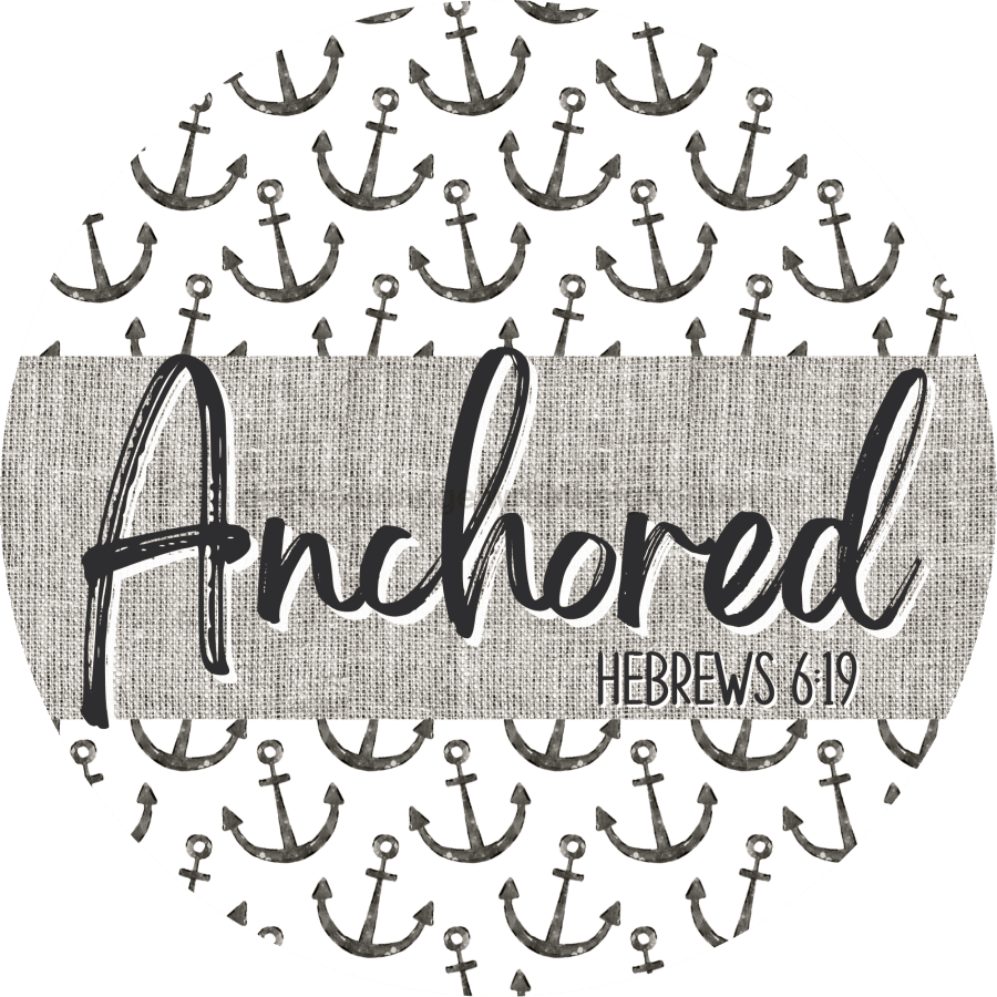 Door Hanger Nautical Sign Anchor Beach 18 Wood Anchored Decoe-2138-Dh Round