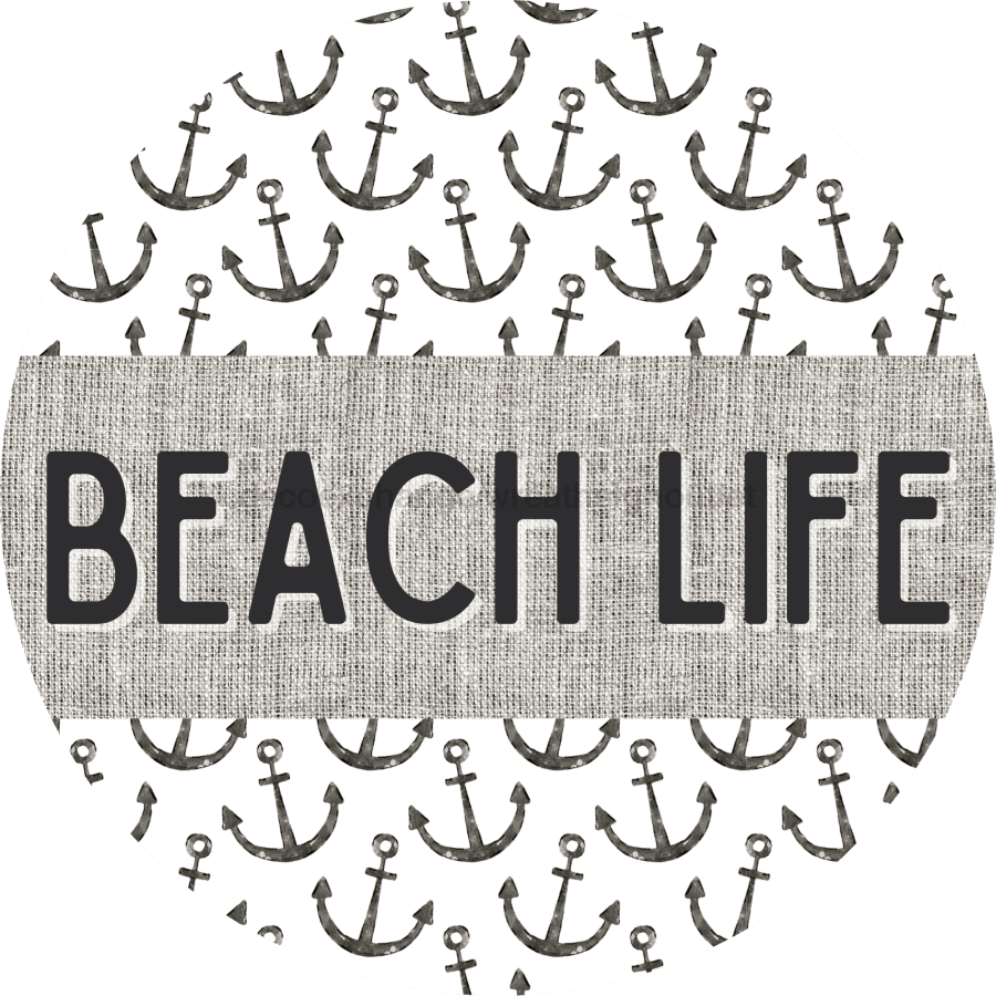 Door Hanger Nautical Sign Anchor Beach 18 Wood Life Is Better At The Decoe-2143-Dh Round