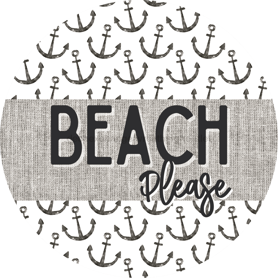 Door Hanger Nautical Sign Anchor Beach 18 Wood Please Decoe-2144-Dh Round