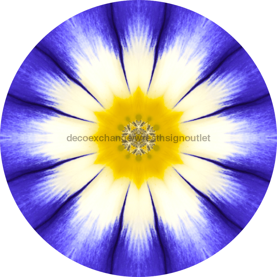 Geometric Flower Center Blue Decoe-Fc-0009 6 metal