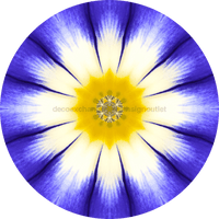 Thumbnail for Geometric Flower Center Blue Decoe-W-Fc-0009 6 Wood