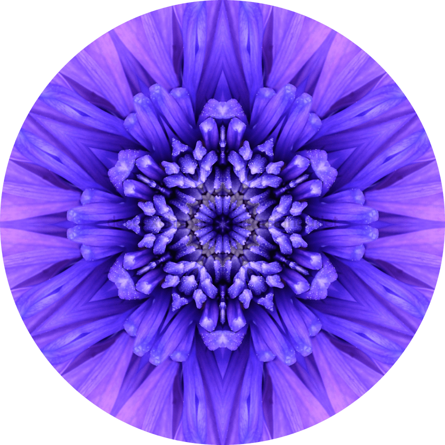 Geometric Flower Center Blue Decoe-W-Fc-0012 6 Wood