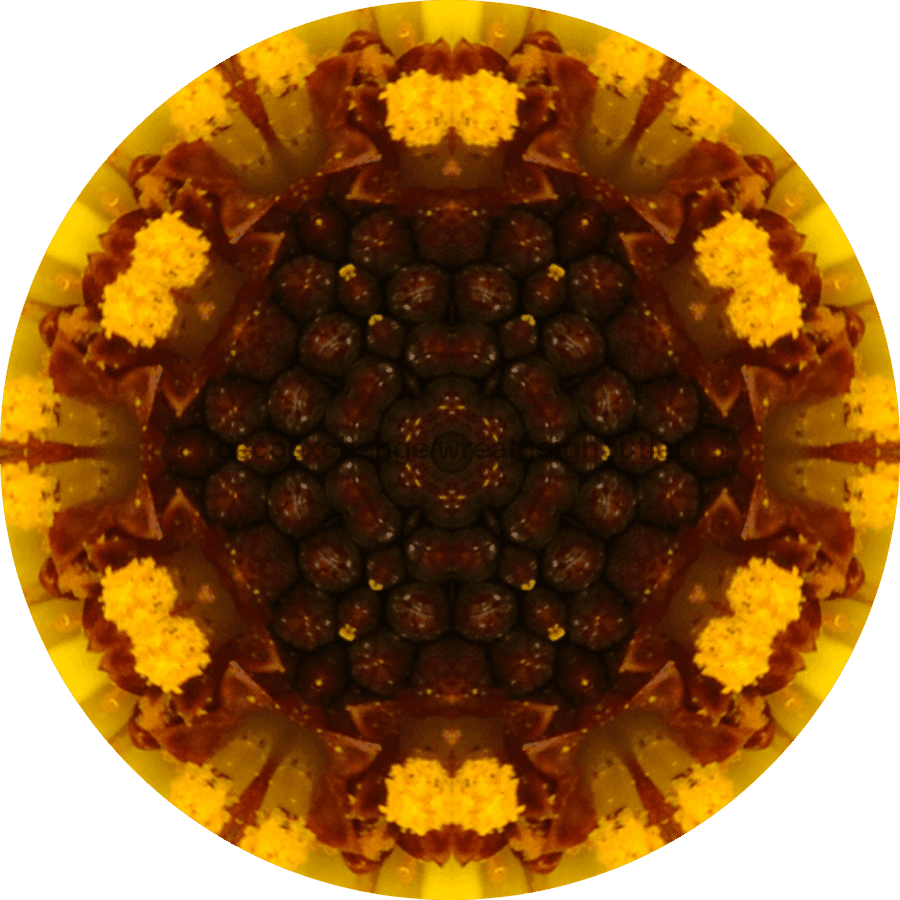 Geometric Flower Center Brown Decoe-Fc-0013 6 metal