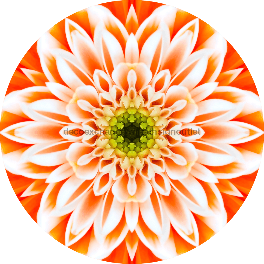 Geometric Flower Center Orange Decoe-Fc-0006 6 metal