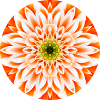 Thumbnail for Geometric Flower Center Orange Decoe-W-Fc-0006 6 Wood