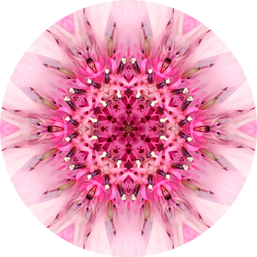 Geometric Flower Center Pink Decoe-W-Fc-0007 6 Wood