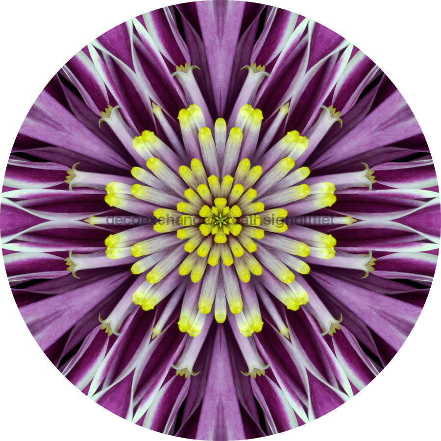 Geometric Flower Center Purple Decoe-Fc-0014 6 metal