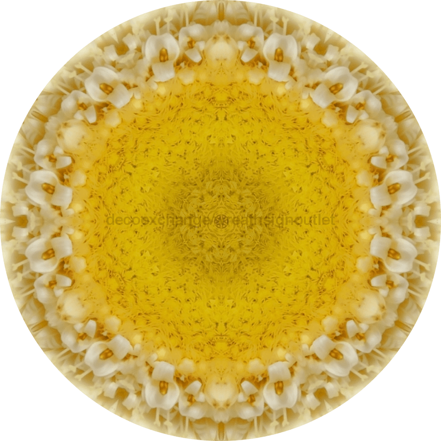 Geometric Flower Center Sunflower Decoe-W-Fc-0010 6 Wood