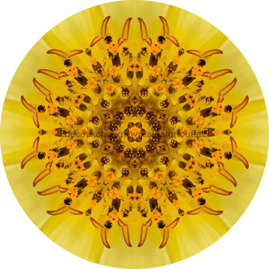 Geometric Flower Center Yellow Decoe-Fc-0015 6 metal