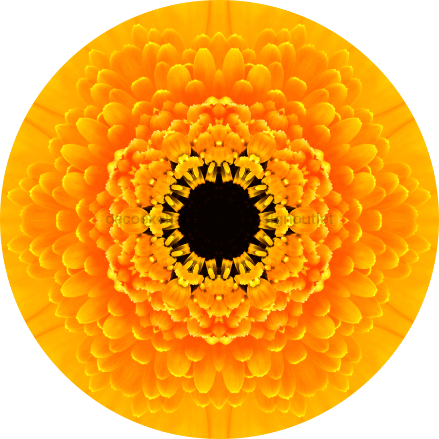 Geometric Flower Center Yellow Decoe-W-Fc-0008 6 Wood