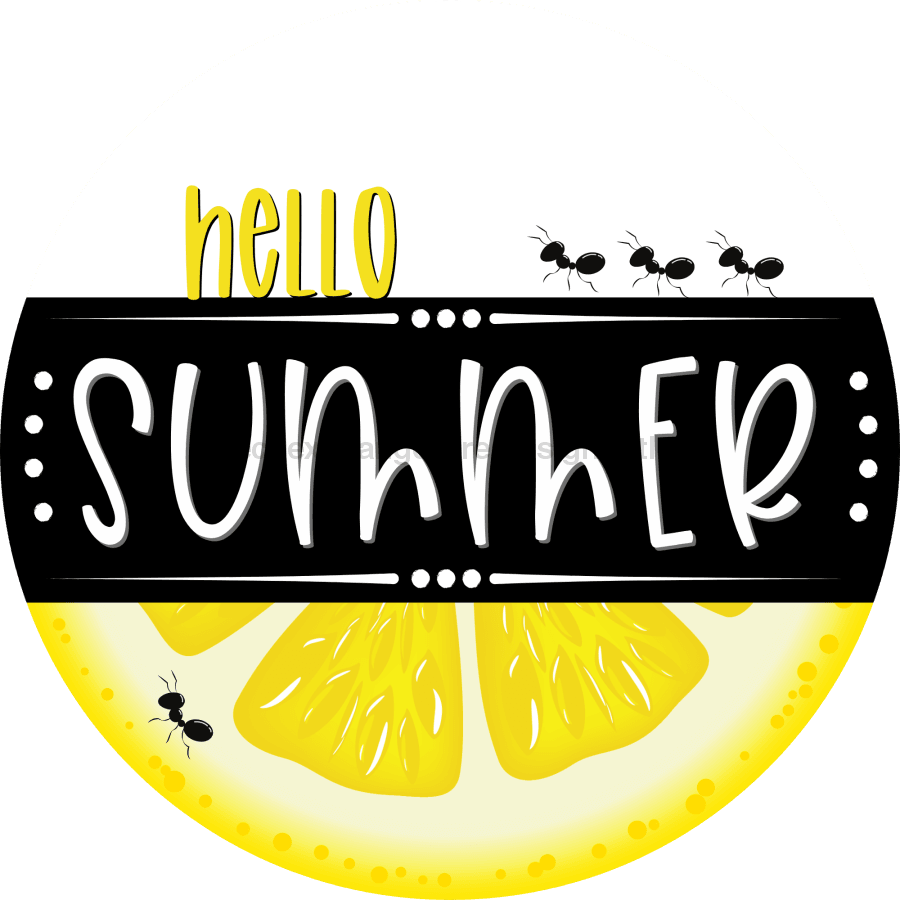 Hello Summer Lemon Sign Decoe-4093-Dh 18 Wood Round