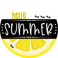 Thumbnail for Hello Summer Lemon Sign Decoe-4093-Dh 18 Wood Round