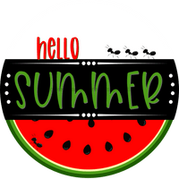 Thumbnail for Hello Summer Watermelon Sign Decoe-4092-Dh 18 Wood Round