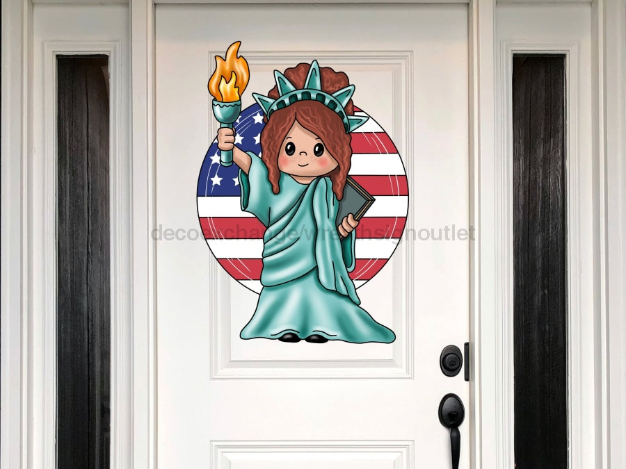 Lady Liberty Sign Patriotic Wood Sign Pcd-W-080 22 Door Hanger