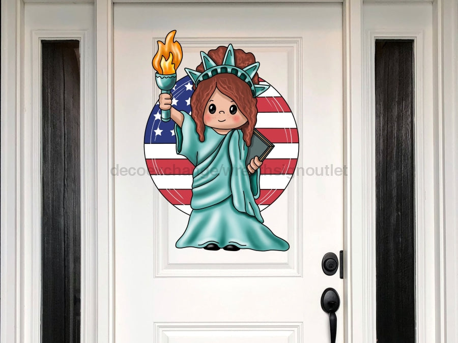 Lady Liberty Sign Patriotic Wood Sign Pcd-W-080 22 Door Hanger