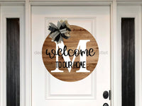 Thumbnail for Monogram Sign Welcome To Our Home Personalized Wood Grain Decoe-4003 Round 18