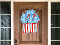 Thumbnail for Patriotic Sign Usa Cupcake Sign Wood Decoe-W-212 22 Door Hanger