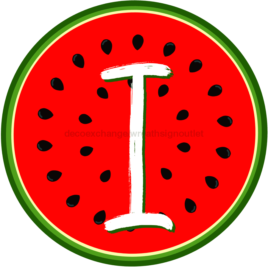 Personalized Watermelon Sign Initial Monogram Decoe-4086-Dh-Custom 18 Wood Round