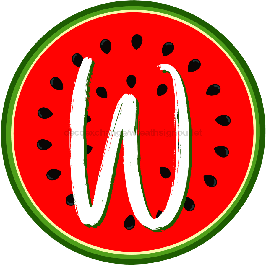 Personalized Watermelon Sign Initial Monogram Decoe-4086-Dh-Custom 18 Wood Round