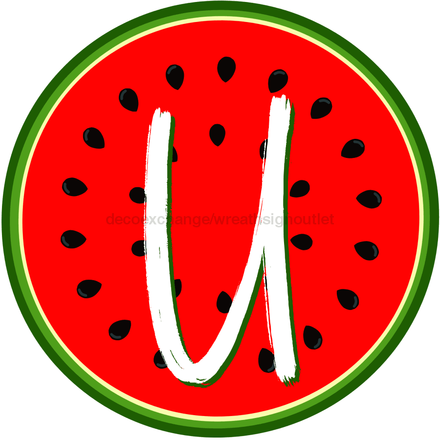 Personalized Watermelon Sign Initial Monogram Decoe-4086-Dh-Custom 18 Wood Round