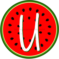 Thumbnail for Personalized Watermelon Sign Initial Monogram Decoe-4086-Dh-Custom 18 Wood Round