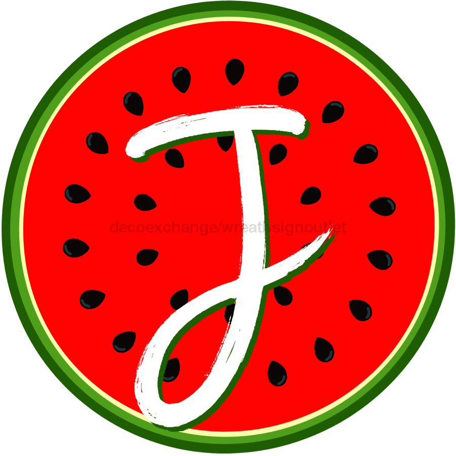 Personalized Watermelon Sign Initial Monogram Decoe-4086-Dh-Custom 18 Wood Round