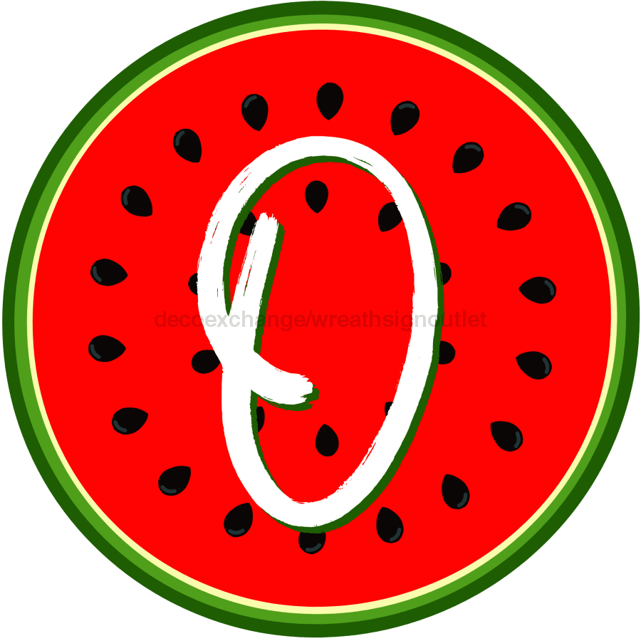 Personalized Watermelon Sign Initial Monogram Decoe-4086-Dh-Custom 18 Wood Round