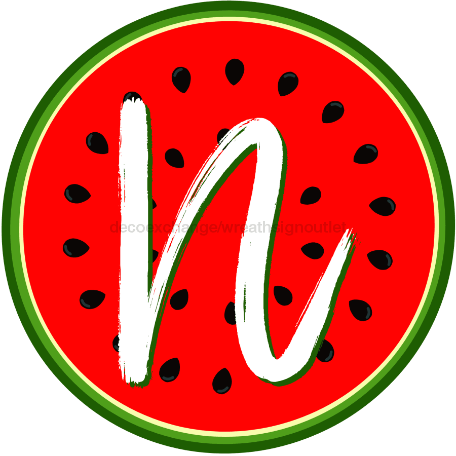 Personalized Watermelon Sign Initial Monogram Decoe-4086-Dh-Custom 18 Wood Round