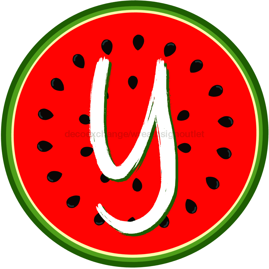 Personalized Watermelon Sign Initial Monogram Decoe-4086-Dh-Custom 18 Wood Round