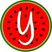 Thumbnail for Personalized Watermelon Sign Initial Monogram Decoe-4086-Dh-Custom 18 Wood Round