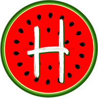 Thumbnail for Personalized Watermelon Sign Initial Monogram Decoe-4086-Dh-Custom 18 Wood Round